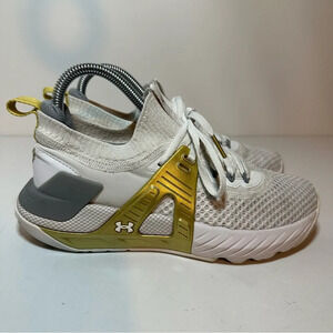 Under Armour Women's HOVR Project Rock 4 White Metallic Gold 2021 Size 6.5